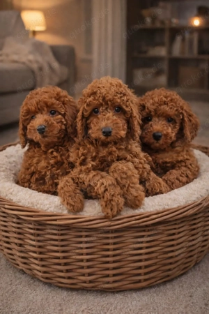 Kleinpudel Zwergpudel Welpen mit Ahnentafel Farbe Red  