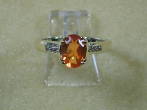 NEU: Ring Größe 18 - 56,5 375 Gold Feueropal + Weißtopas