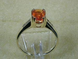 NEU: Ring Größe 18 - 56,5 375 Gold Feueropal + Weißtopas Bild 3