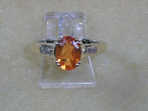 NEU: Ring Größe 18 - 56,5 375 Gold Feueropal + Weißtopas Bild 2