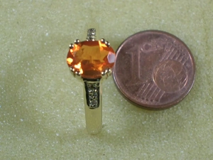NEU: Ring Größe 18 - 56,5 375 Gold Feueropal + Weißtopas Bild 4