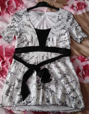 Damen T Shirt weiss schwarz