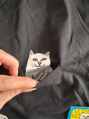 Rip n dip Shirt mit Katzen-Print,  L