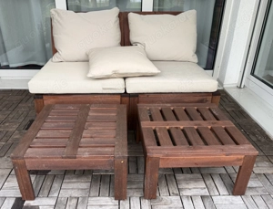 IKEA Äpplarö Gartenmöbel mit Kissen beige