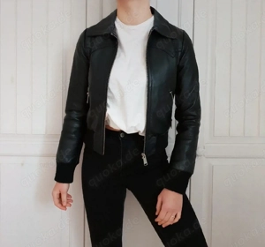 Echtleder Jacke Lederjacke Mantel H&M 34 XS Weste Pulli Pullover Bikerjacke Top Hoodie Sweater Shirt