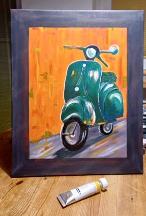 Acrylbild auf Leinwand Keilrahmen "Vespa" 40 x 50 cm