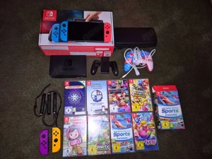 nintendo switch 1 spielkonsole mit 9 videospiele mit verpakung und nintendo laufwerk 