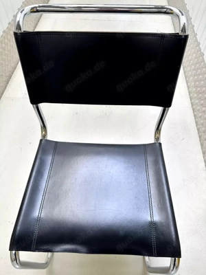 7 x Thonet S33 Freischwinger Bauhaus Klassiker Stuhl Leder Schwarz