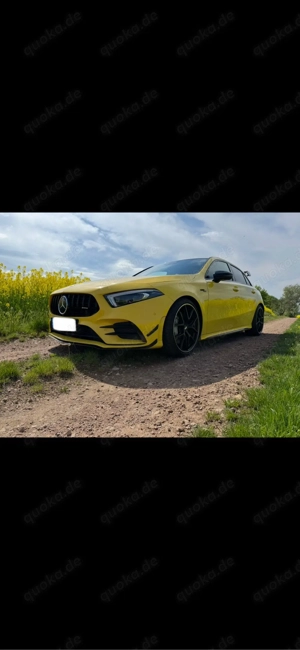 Mercedes Benz A35 AMG Sonnengelb Aero BBS Akrapovic Titan AGA