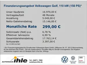 Volkswagen Golf VII Sound 1,5 TSI DSG ACC+NAVI+PARKLENKASSIS. Bild 2