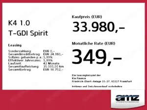 Kia K4 1.0 T-GDI Spirit **!!Neues Modell!!** Bild 4