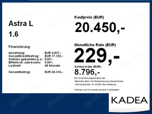Opel Astra L 1.6 180°Kamera,PDC,Lenk+Sitzhzg., Bild 4