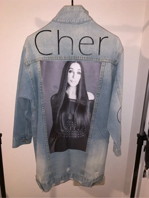 Jeansjacke Cher Selfmade mit Autogramm  Logo Vintage blau Größe XS-S