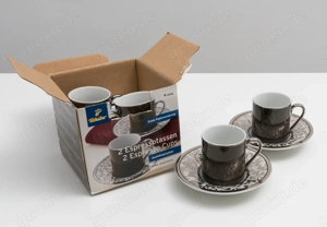 4 Esspressotassen von Tchibo gold und braun