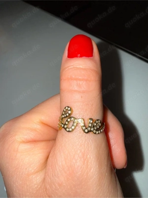 LOVE Ring gold silber Vintage Größenverstellbar