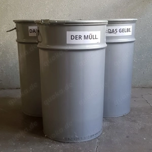 3 riesige Blechtonnen an Bastler.
