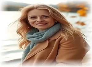 Eine natürliche junge Frau ist auf der Suche nach einem Mann