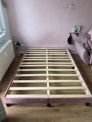Rosa Samt-Bettgestell   Pink Velvet Bed Frame   Kostenlos   FREE, 140 200 cm