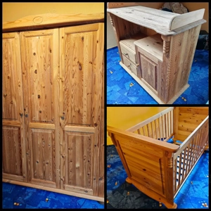 Vollmassives Kinderzimmer-Set   Kiefer (Schrank, Kommode & Bett)