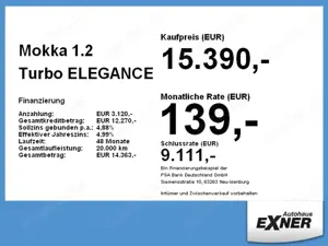 Opel Mokka 1.2 Turbo ELEGANCE LED+SHZ+Kam.+BLUETOOTH Bild 4