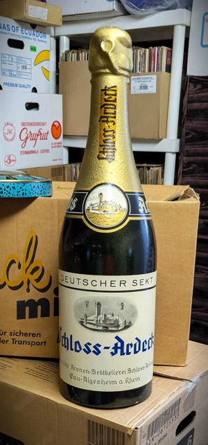 Schloß Ardeck Große Alte Kunsharz Werbeflasche Sekt Champagner 