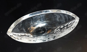 Massive ovale Glasschale mit einseitigem Leoparden-Printmuster weiß Bild 3