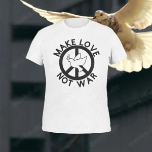 T-Shirt "Make Love - Not War" weiß neu