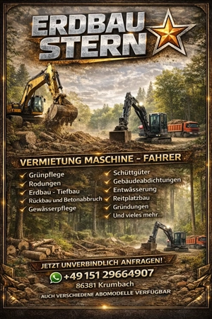 Baggerarbeiten Gartenbau Abbruch Kies Sand Schüttgüter Tiefbau Vermietung Mieten Pferde Reitplatzbau