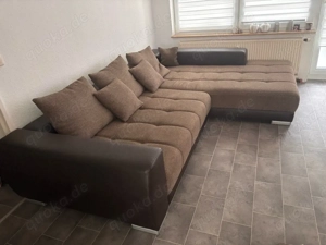 Big Sofa Eckcouch 285x220cm braun Kunstleder