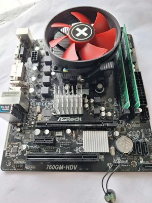 Mainboard AS-Rock 760GM-HDV komplett mit Prozessor+RAM