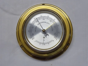 Schiffsbarometer mit Thermometer Messing Bullauge Maritim Nautik