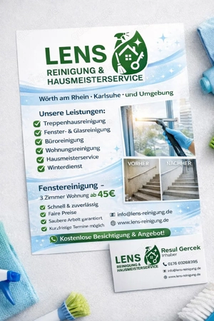 Gebäudereinigung & Hausmeisterservice | Fenster, Treppenhaus, Winterdienst