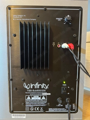 Infinity TSS-SUB 500 230 Aktiver Subwoofer - Top Zustand - Kraftvoller Bass Bild 5