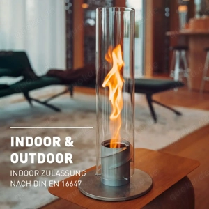 Höfats SPIN original 120 Grau Tischkamin Indoor und Outdoor Tischfeuer Windlicht