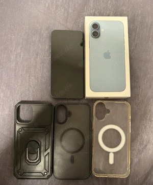 Apple iPhone 16 Plus 128 GB   Top Zustand, 100% Akku, Blau-Grün