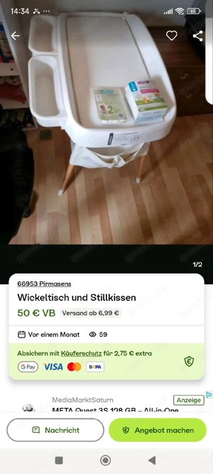 Wickeltisch mit stillkissen