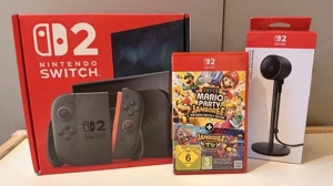nintendo switch 2 original spielkonsole switch 2 modell mit Mario party jamboree 2 und verpakung 