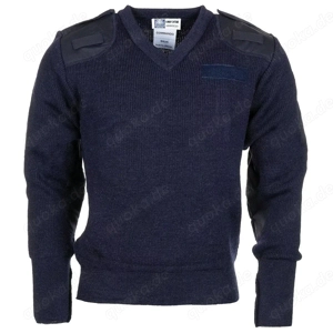 Brit. Pullover, blau, Polizei, Arbeitspullover, V-Ausschnitt, gebr.