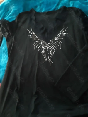 wunderschönes neues Glitzer und Spitzen Langarm Shirt