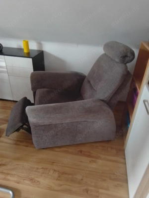 Fersehsessel Relaxesessel grau Stoff