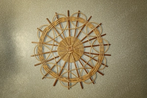 Runde Rattan Wanddekoration geflochten