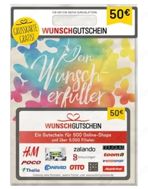 Wunschgutschein 50  sofort einlösbar *ValentinsRabatt*