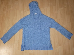 Kuschliger Damen Kapuzenpullover blau Größe 42 44