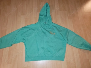 Kurzer Damen Kapuzenpullover grün Peanuts Größe L