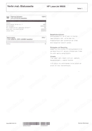 Laserdrucker, SW, HP, Kopierer, Enterprise M608, mit Zusatzfach. Bild 4