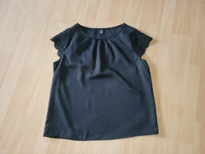 Damen Sommerbluse schwarz Spitze Größe XL