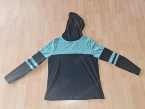 Dünner Damen Kapuzenpullover schwarz grün Größe XL