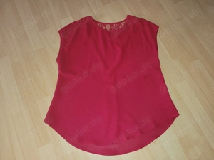Dünne Damen Sommerbluse rot Größe XL