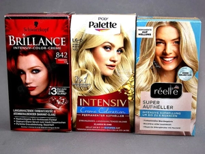 3x Haare färben - 1x Intensiv-Color-Creme 2x Haar Aufheller ab 3 