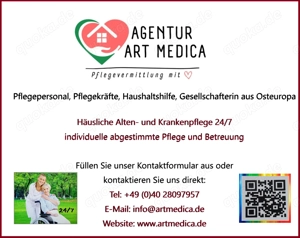 Vermittlung Altenpflege Krankenpflege privat Pflegepersonal Pflegekräfte 24h Haushaltshilfe aus Pole Bild 2